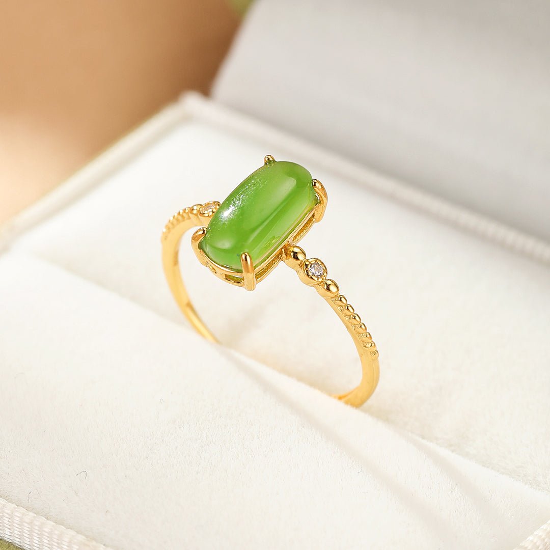Bague Jade Vert Apaisante Bijou Ajustable Sérénité - Biloria