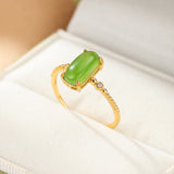 Bague Jade Vert Apaisante Bijou Ajustable Sérénité - Biloria