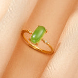Bague Jade Vert Apaisante Bijou Ajustable Sérénité - Biloria