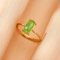 Bague Jade Vert Apaisante Bijou Ajustable Sérénité - Biloria