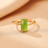 Bague Jade Vert Apaisante Bijou Ajustable Sérénité - Biloria
