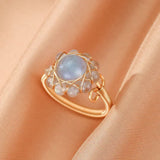 Bague Labradorite Ajustable en Or 14k – Bijou Intuitif - Biloria