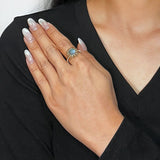 Bague Labradorite Ajustable en Or 14k – Bijou Intuitif - Biloria