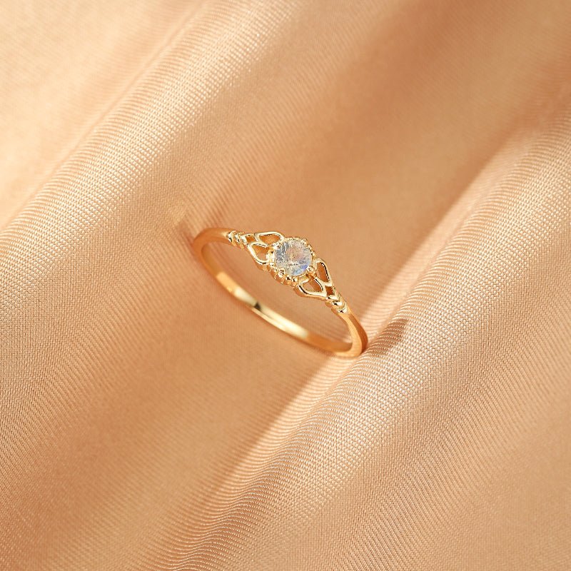 Bague Labradorite Argent Plaqué Or – Bijou Tendance Bureau - Biloria