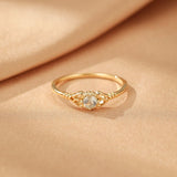 Bague Labradorite Argent Plaqué Or – Bijou Tendance Bureau - Biloria
