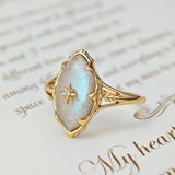 Bague Labradorite Argent Plaqué Or Étoile - Cosmos et Apaisement - Biloria