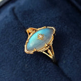 Bague Labradorite Argent Plaqué Or Étoile - Cosmos et Apaisement - Biloria