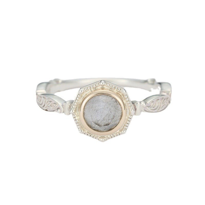 Bague Labradorite Argent Plaqué Or Reflets Profonds - Biloria