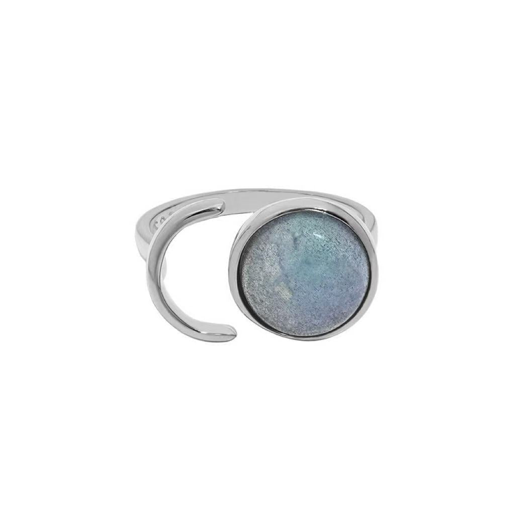 Bague Labradorite Aura Sombre – Bijou Argent Protection - Biloria