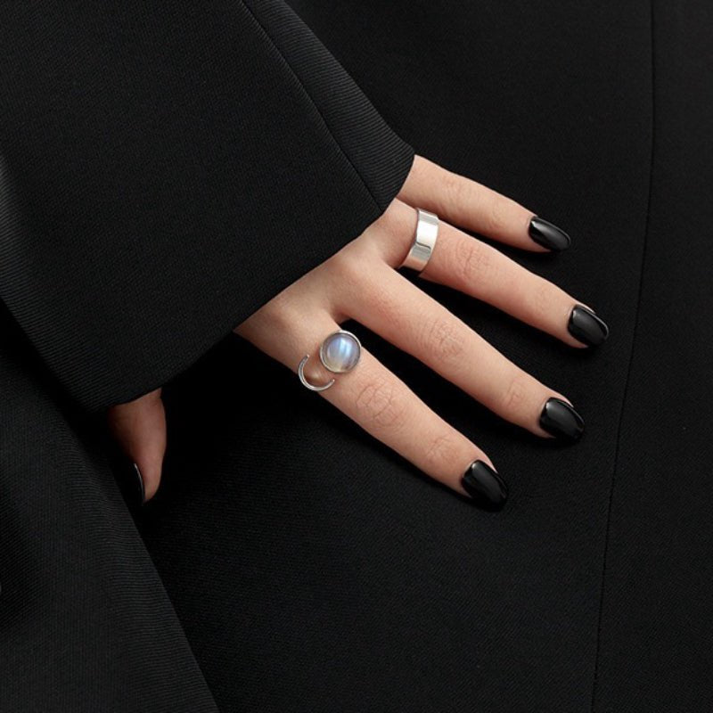 Bague Labradorite Aura Sombre – Bijou Argent Protection - Biloria