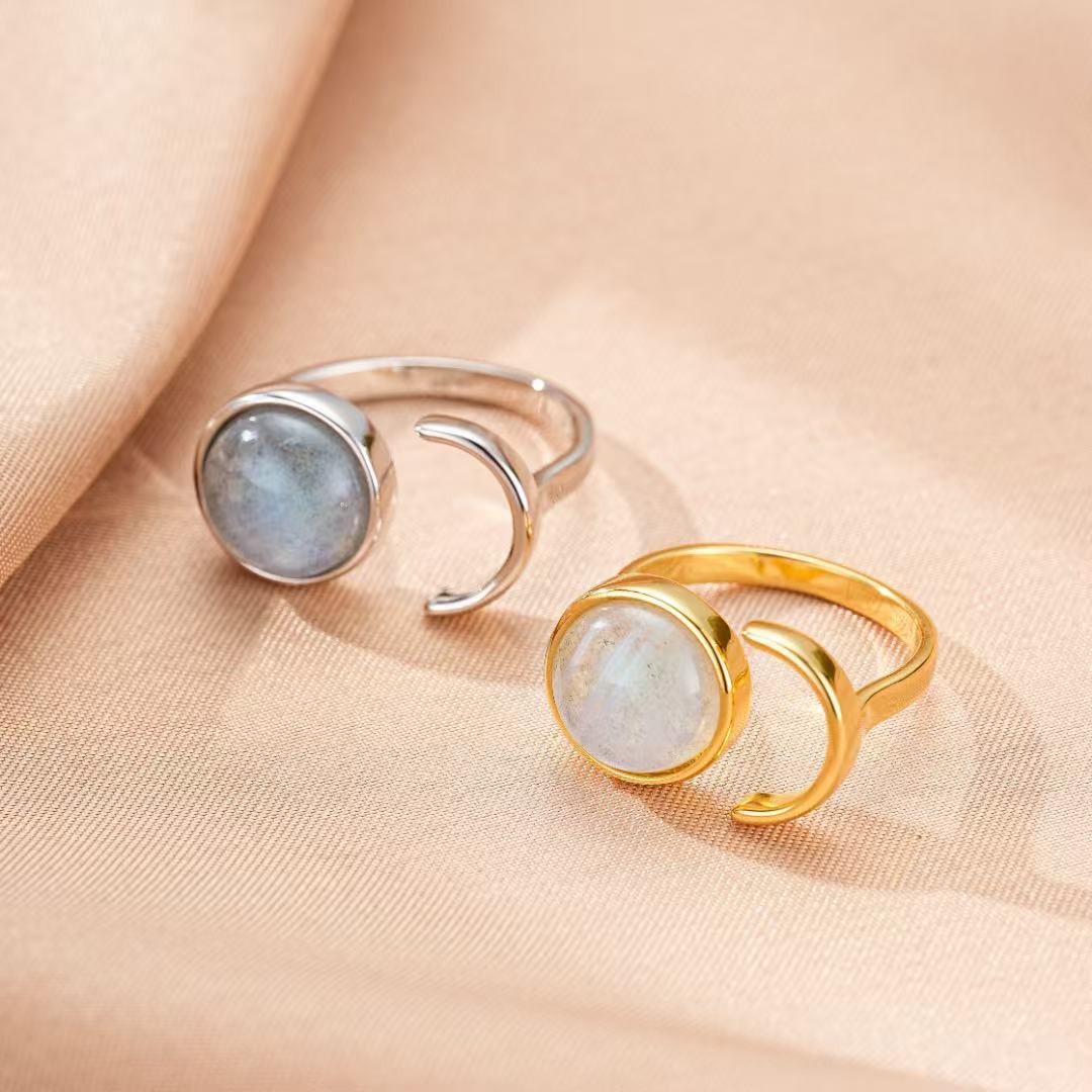 Bague Labradorite Aura Sombre – Bijou Argent Protection - Biloria