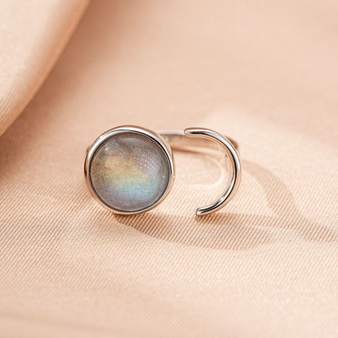 Bague Labradorite Aura Sombre – Bijou Argent Protection - Biloria