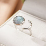 Bague Labradorite Aura Sombre – Bijou Argent Protection - Biloria