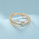 Bague Labradorite Laiton Plaqué Or 14K - Bijou Protection Intuition - Biloria