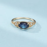 Bague Labradorite Lapis Lazuli Zircon – Argent Plaqué Or - Biloria