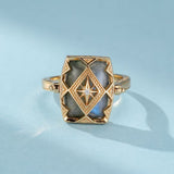 Bague Labradorite Mystère d'Aurore – Argent Plaqué Or - Biloria