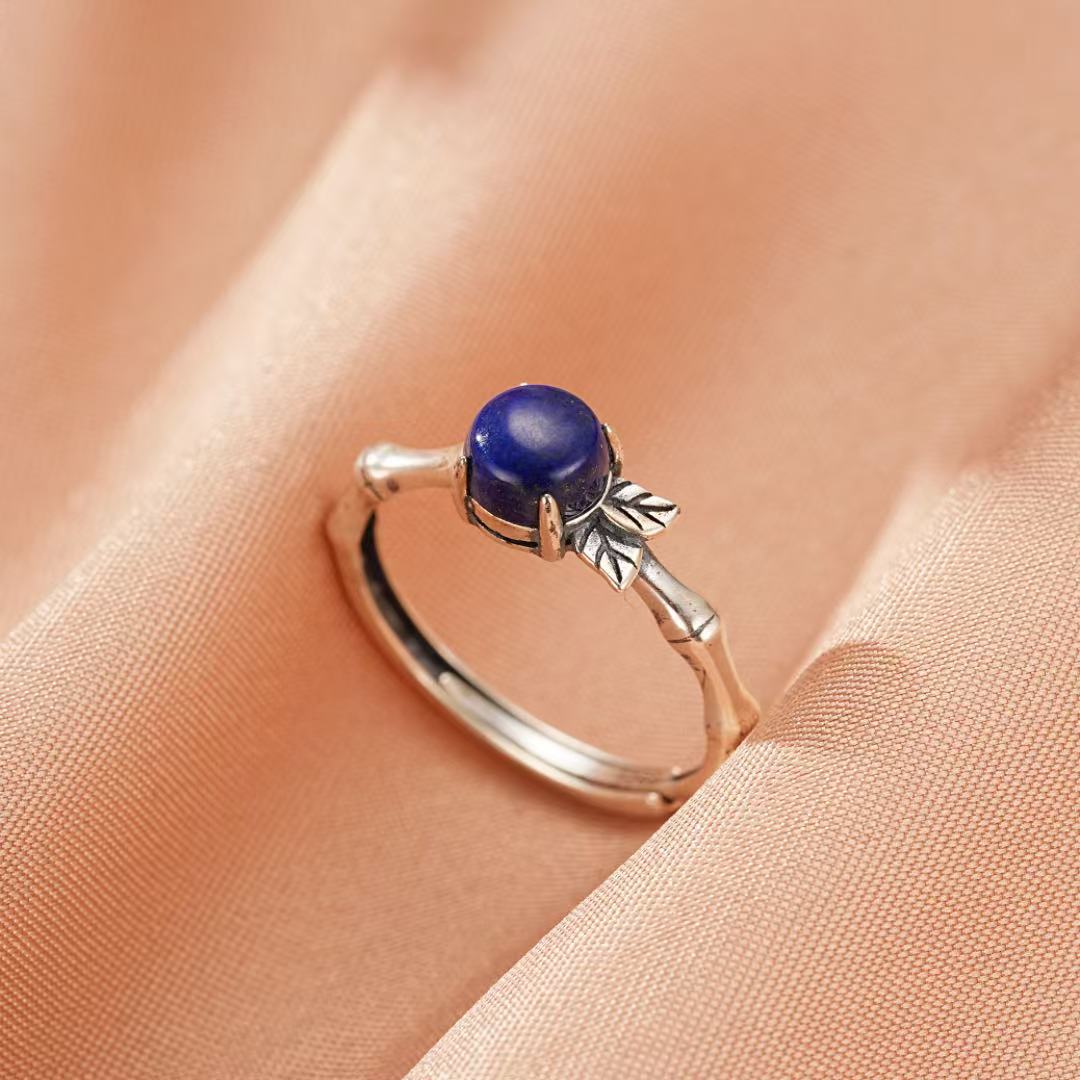 Bague Lapis-Lazuli Ajustable Argent | Pierre de Sagesse Intérieure - Biloria