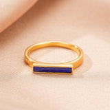 Bague Lapis-Lazuli Argent Plaqué Or 18K – Idée Cadeau Spirituelle - Biloria