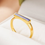 Bague Lapis-Lazuli Argent Plaqué Or 18K – Idée Cadeau Spirituelle - Biloria