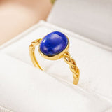 Bague Lapis-Lazuli : Intuition et Sérénité, Argent Plaqué Or 18K - Biloria