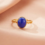 Bague Lapis-Lazuli : Intuition et Sérénité, Argent Plaqué Or 18K - Biloria
