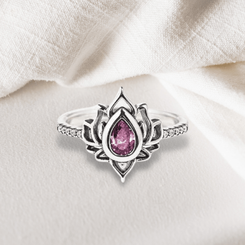 Bague Lotus Le Renouveau en Argent S925 avec Zircon - Biloria