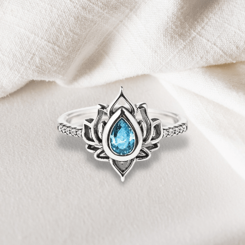 Bague Lotus Le Renouveau en Argent S925 avec Zircon - Biloria