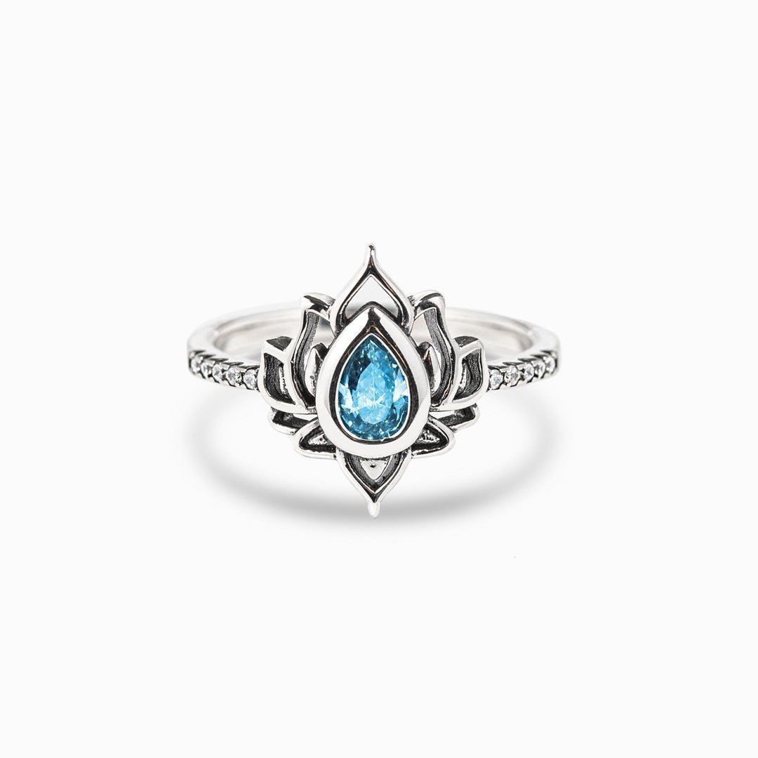 Bague Lotus Le Renouveau en Argent S925 avec Zircon - Biloria