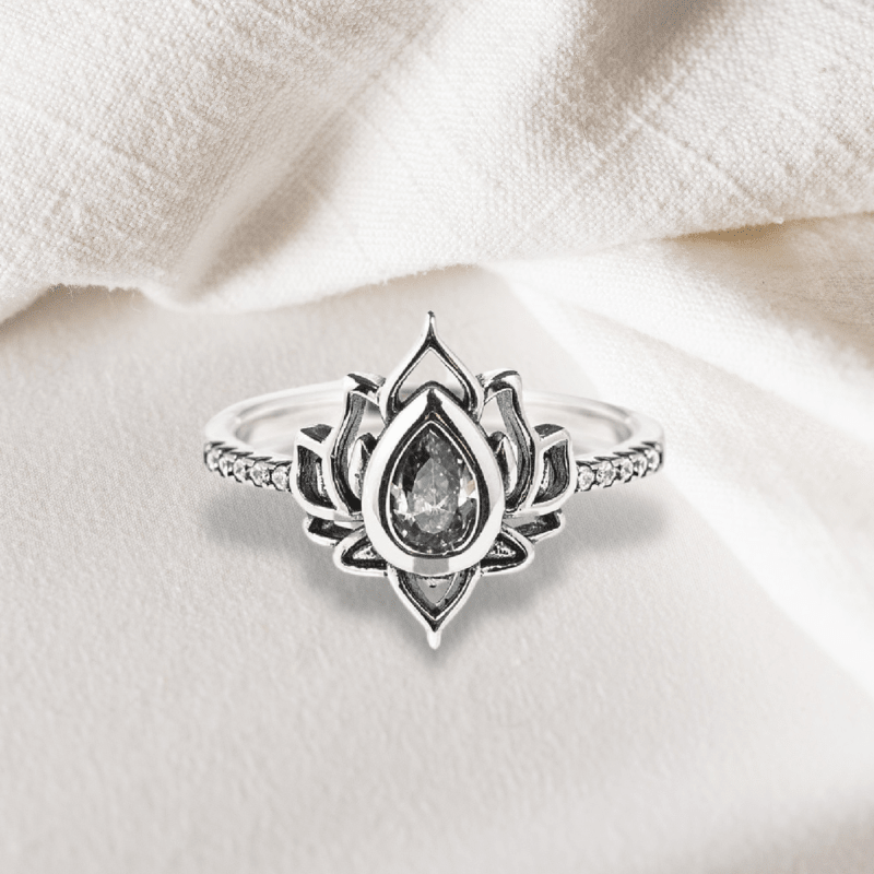 Bague Lotus Le Renouveau en Argent S925 avec Zircon - Biloria
