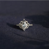 Bague Lotus Le Renouveau en Argent S925 avec Zircon - Biloria