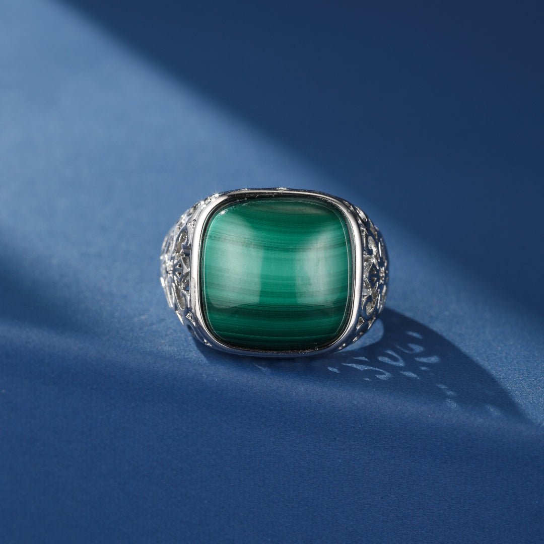 Bague Malachite en Argent 925 – Bijou de Méditation - Biloria