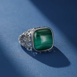 Bague Malachite en Argent 925 – Bijou de Méditation - Biloria