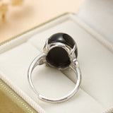 Bague Obsidienne Arc en Ciel Argent 925 – Protection Émotionnelle - Biloria