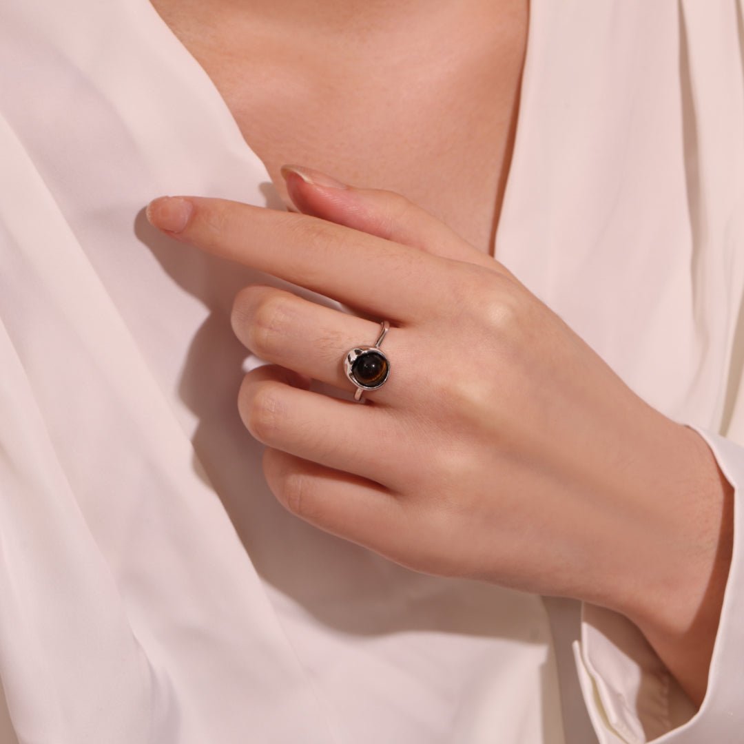 Bague Œil de Tigre Argent – Bouclier Protecteur et Confiance - Biloria