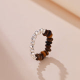Bague Œil de Tigre Argent S925 – Bijou Protecteur Ajustable - Biloria