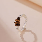 Bague Œil de Tigre Argent S925 – Bijou Protecteur Ajustable - Biloria