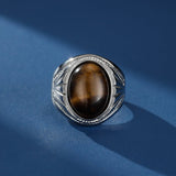Bague Œil de Tigre Homme Acier Inoxydable 316L - Biloria