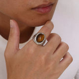 Bague Œil de Tigre Homme Acier Inoxydable 316L - Biloria
