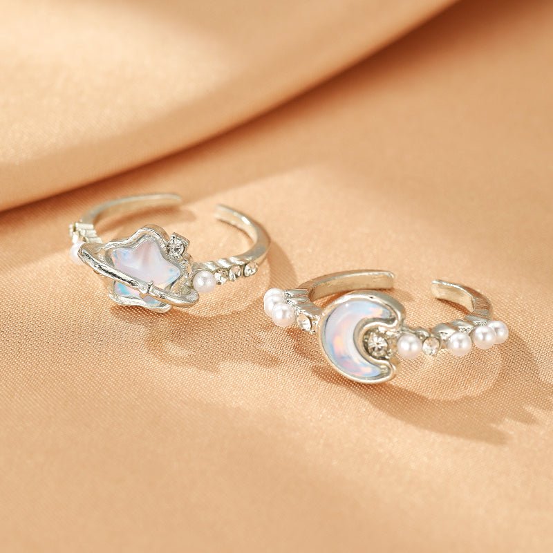 Bague Opale et Perle Mère Fille - Bijou Ajustable - Biloria