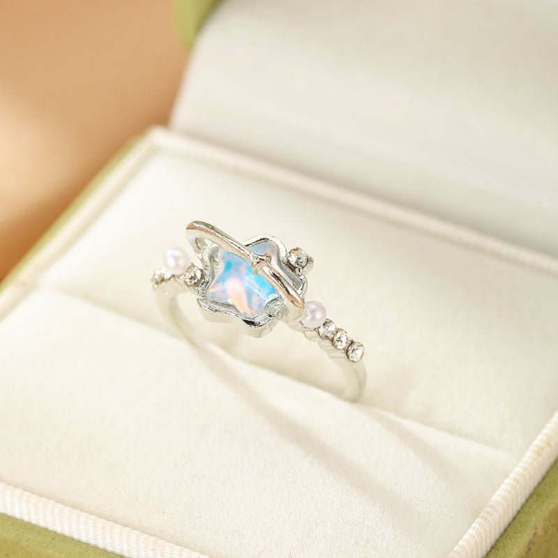Bague Opale et Perle Mère Fille - Bijou Ajustable - Biloria