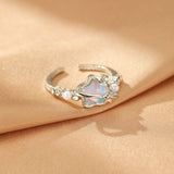 Bague Opale et Perle Mère Fille - Bijou Ajustable - Biloria