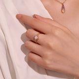 Bague Opale Violette Ajustable Argent Plaqué Or - Biloria