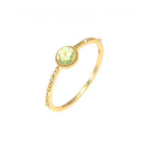 Bague Péridot Douceur Bijou Argent Plaqué Or pour Méditation - Biloria