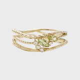Bague Péridot en Argent Plaqué Or pour la Méditation - Biloria