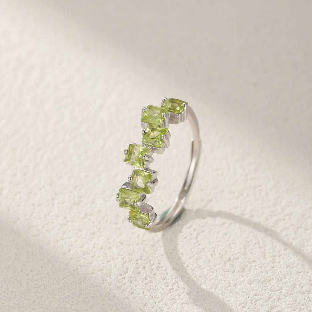 Bague Péridot Goutte de Joie Argent 925 Ajustable - Biloria