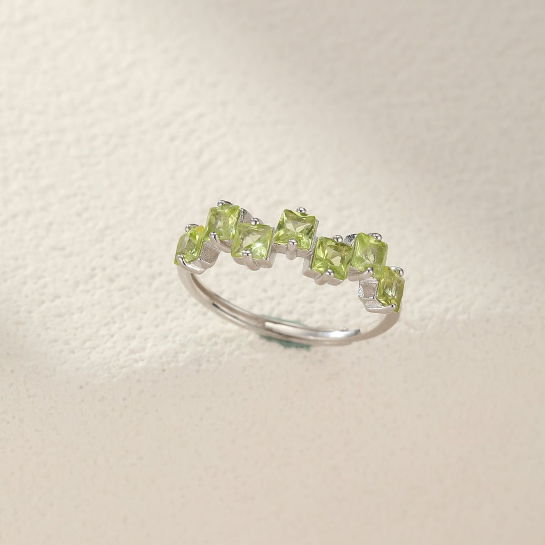 Bague Péridot Goutte de Joie Argent 925 Ajustable - Biloria