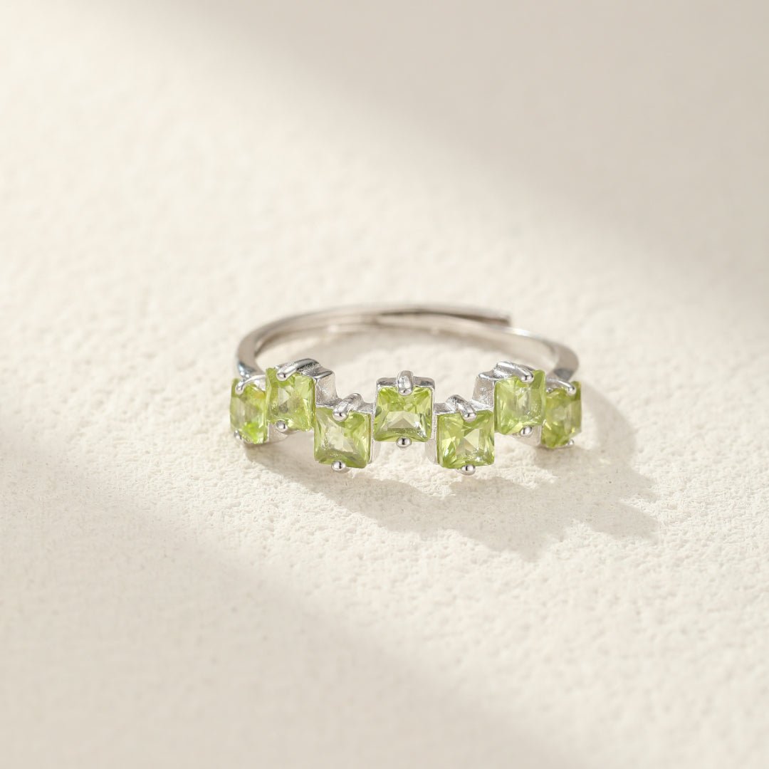 Bague Péridot Goutte de Joie Argent 925 Ajustable - Biloria