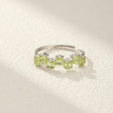 Bague Péridot Goutte de Joie Argent 925 Ajustable - Biloria