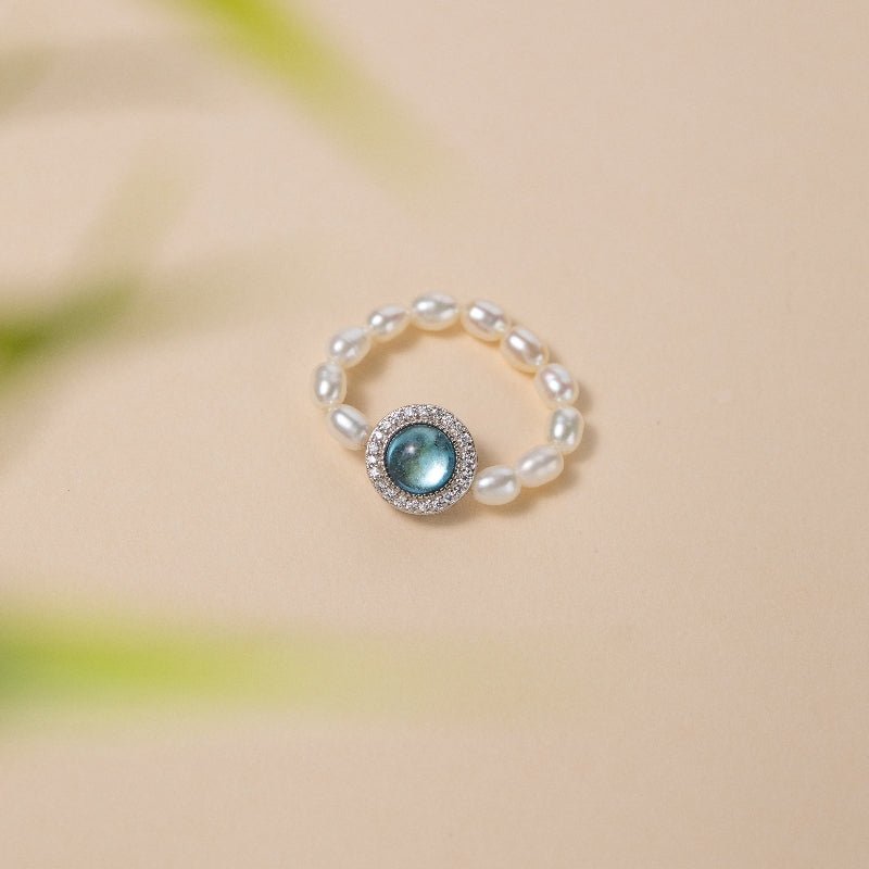 Bague Perle et Aigue Marine Argent 925 – Bijou de Sérénité - Biloria