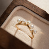 Bague Perle Rosée Matinale Argent Plaqué Or Tendance Bureau - Biloria